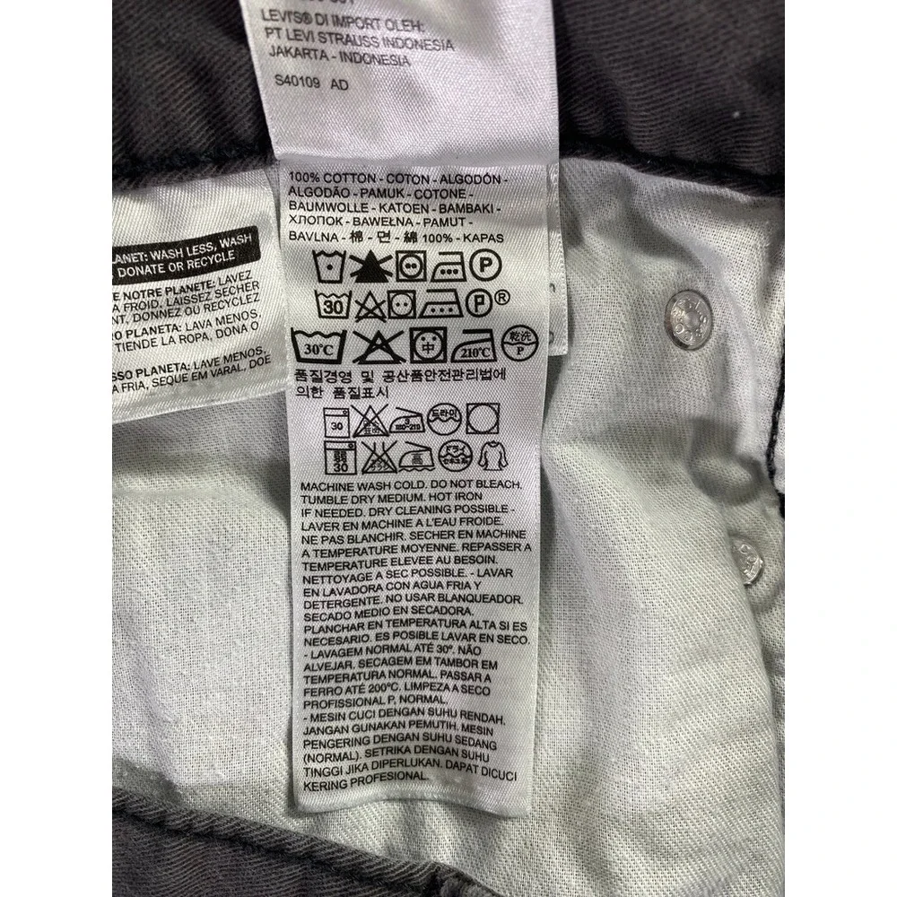 Levis 514 Jeans Mens 38x30 Gray Straight Fit Five Pocket 100% Cotton Pants Denim